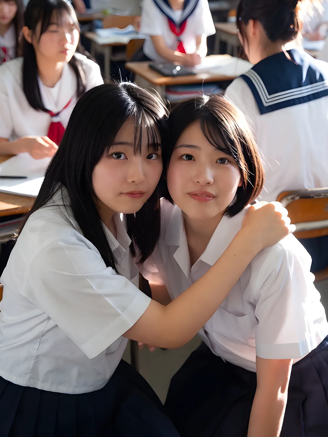 「百合からレズまで」第1問の完成画像